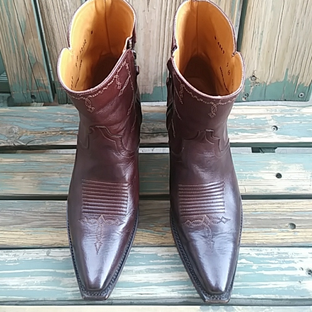 🎈Lucchese Leather Shortie Cowboy Boots M4849 - Picture 2 of 8